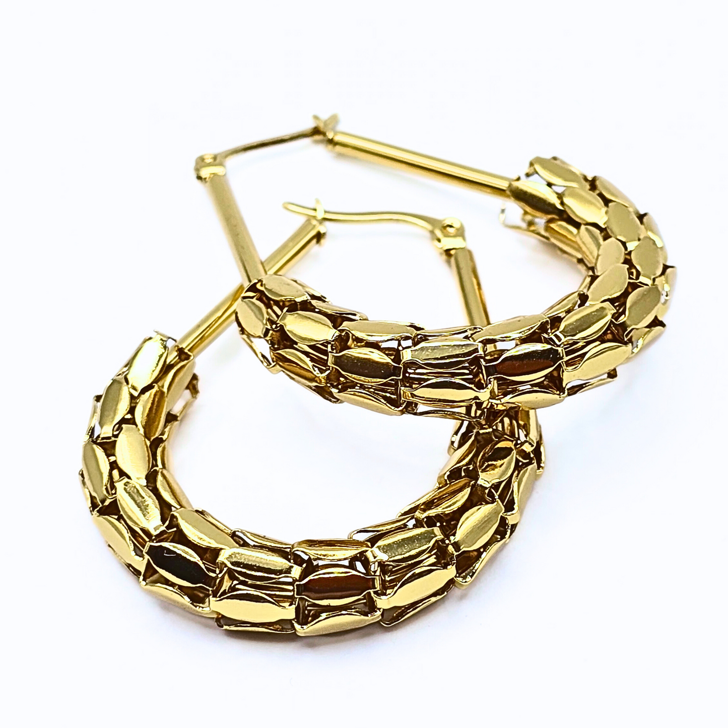 Crackled Golden Hoops