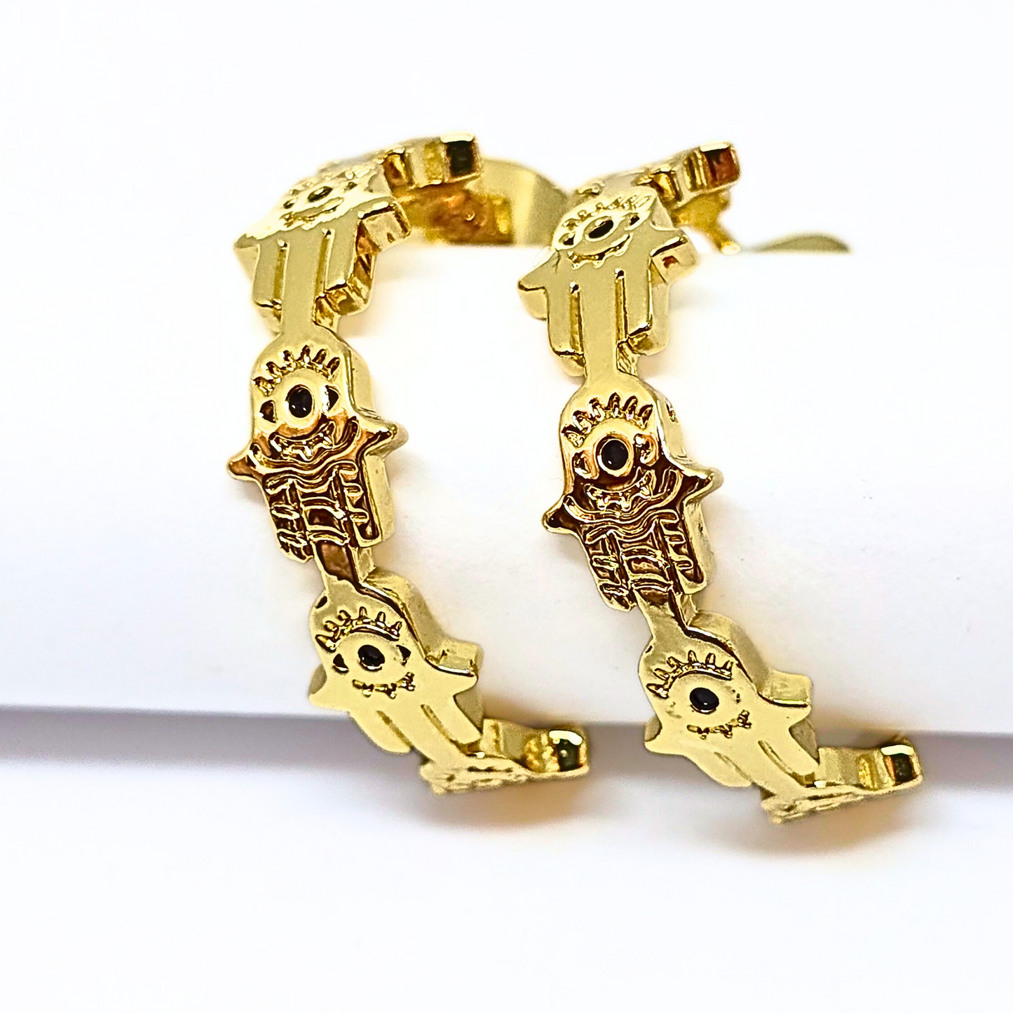 Hamsa Golden Hoops