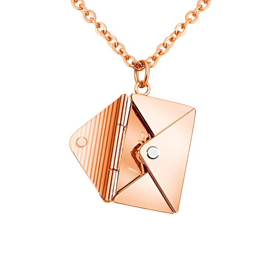 Rose Gold.Love Envelope Necklace