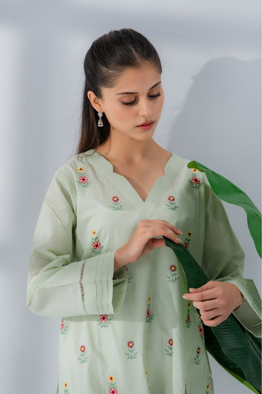 EL-Light Mint Green Embroidered-2PC