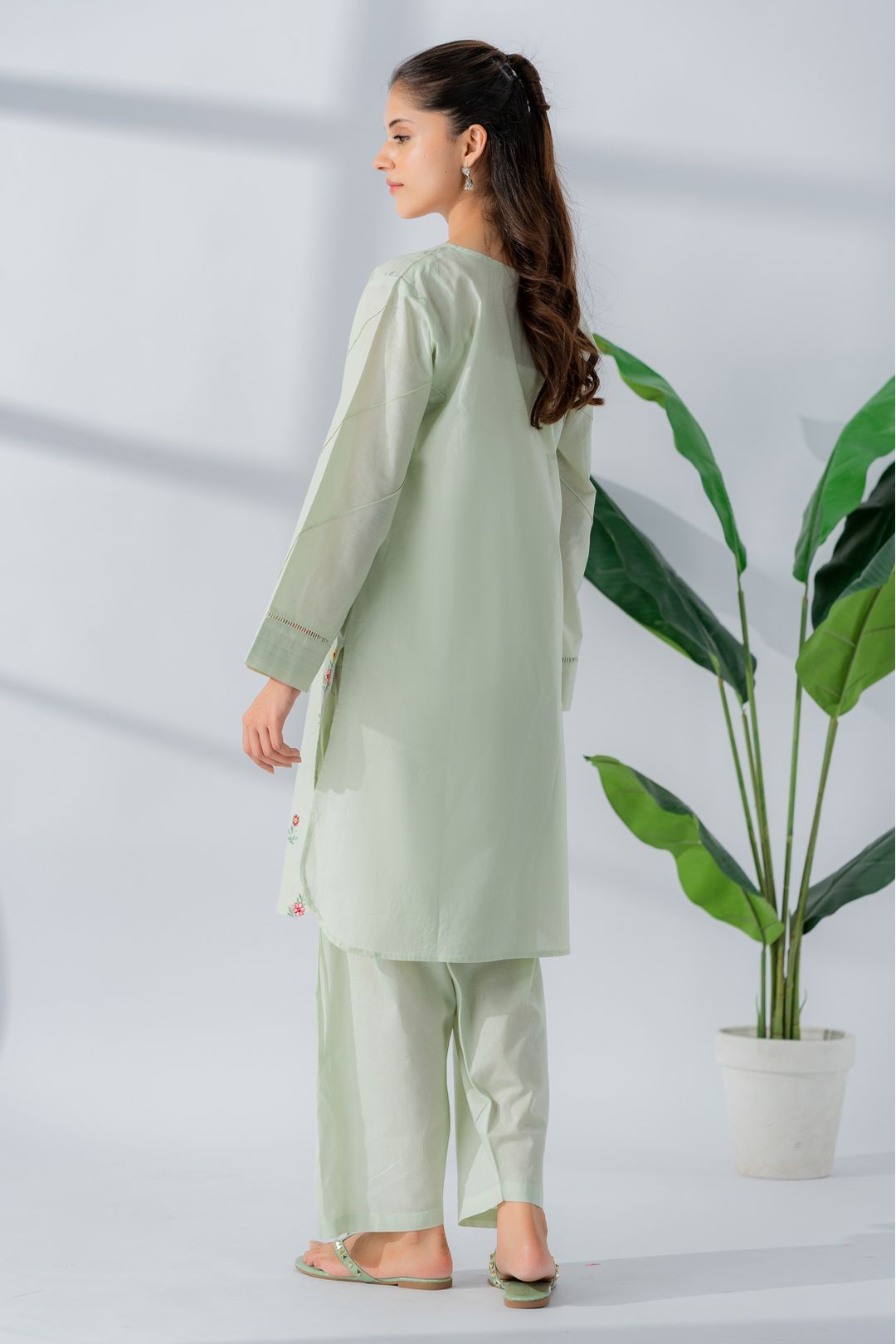 EL-Light Mint Green Embroidered-2PC