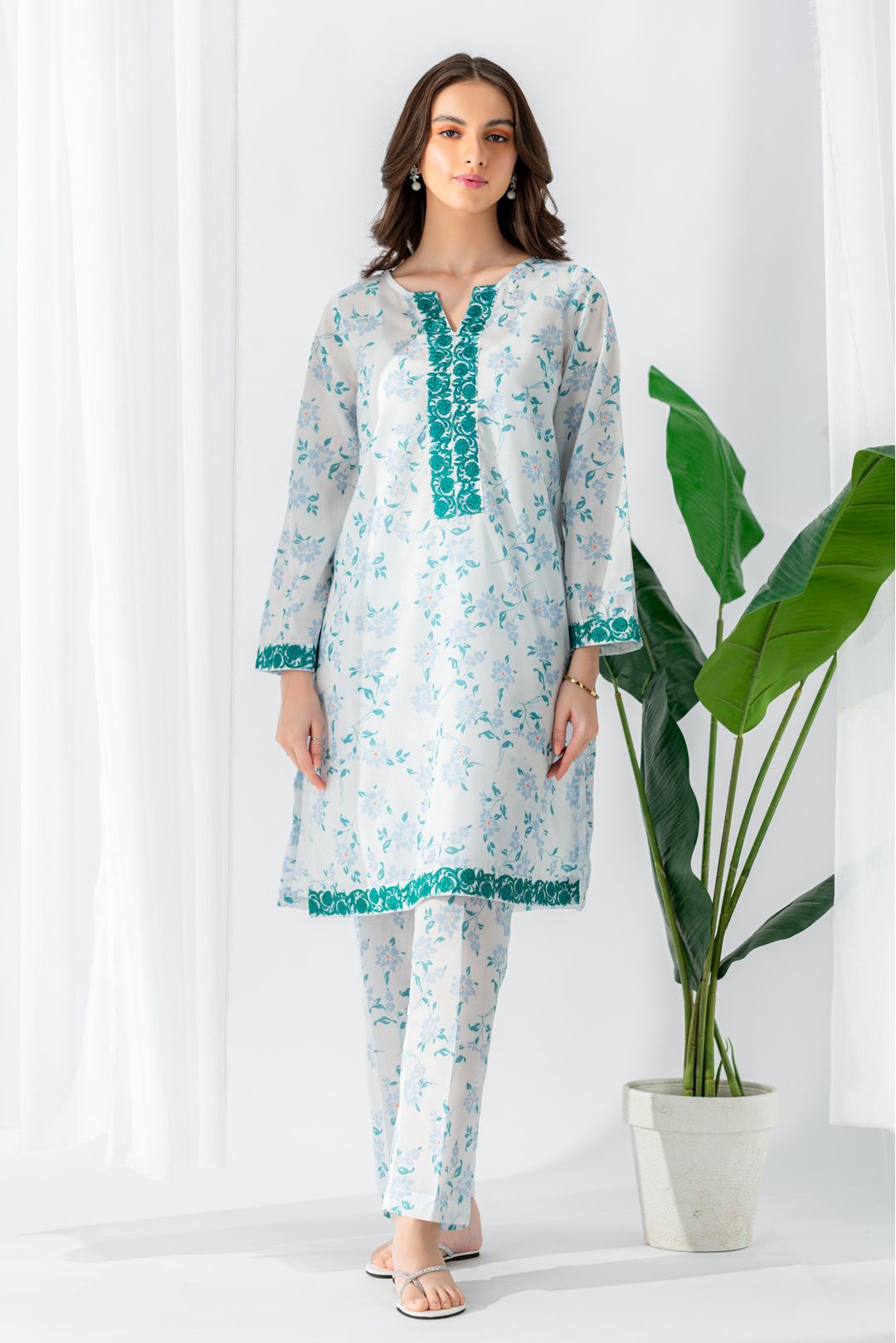 EL-Sea Green Suit-2PC