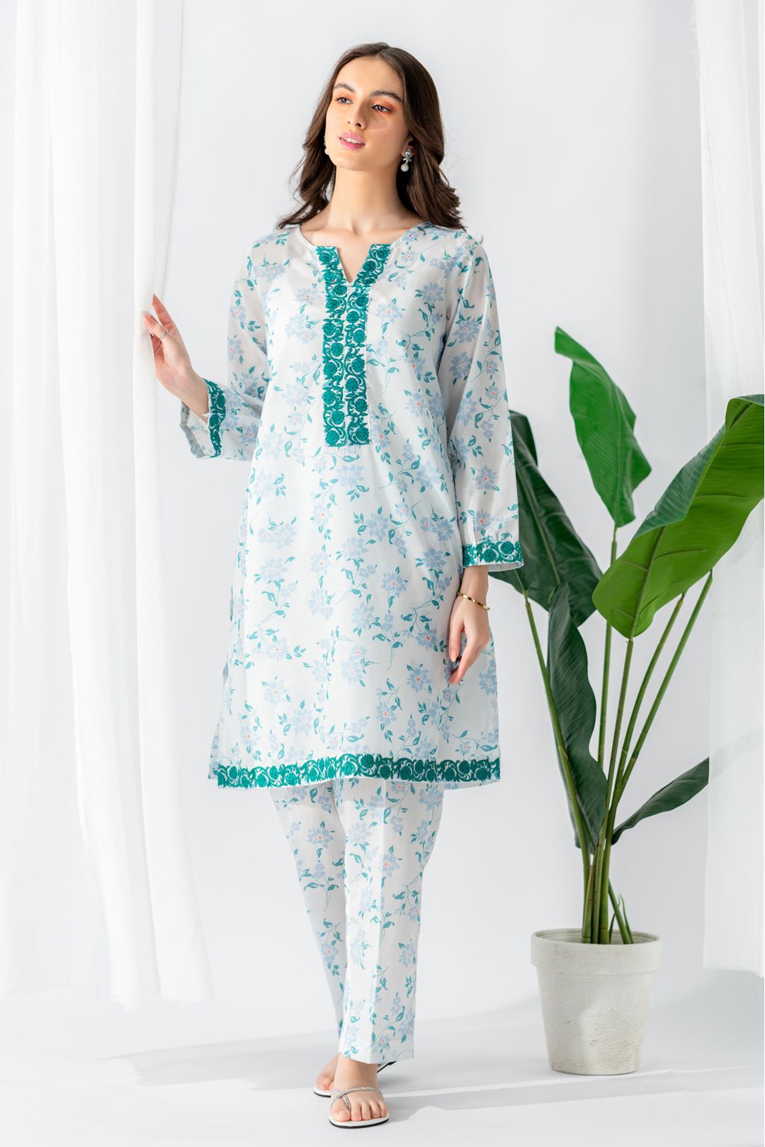 EL-Sea Green Suit-2PC