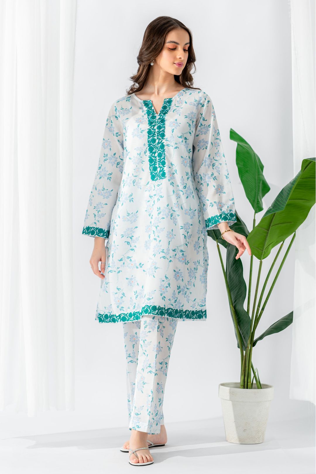 EL-Sea Green Suit-2PC