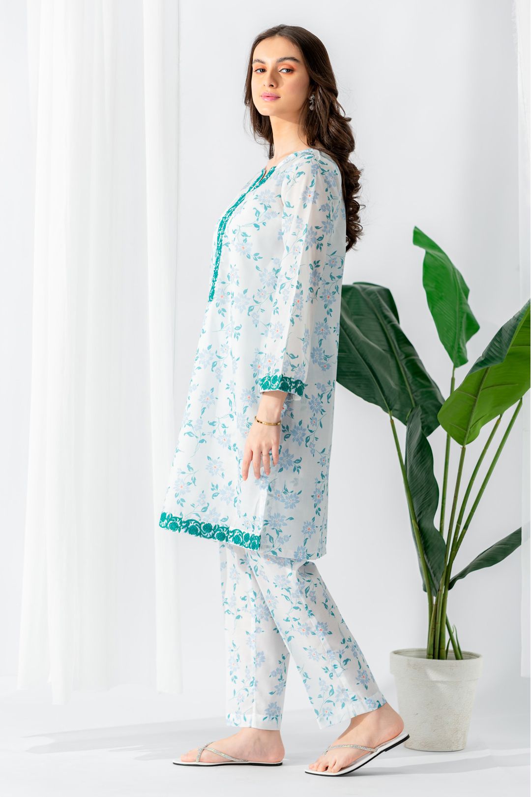 EL-Sea Green Suit-2PC