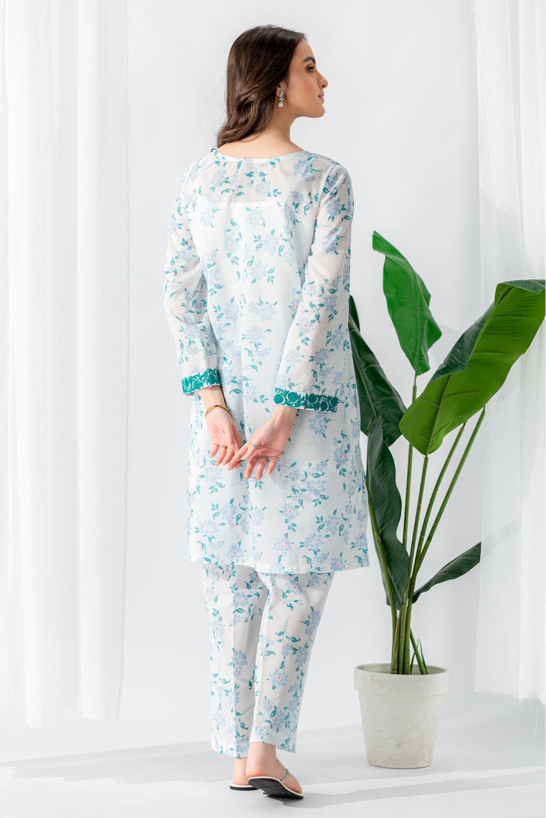 EL-Sea Green Suit-2PC