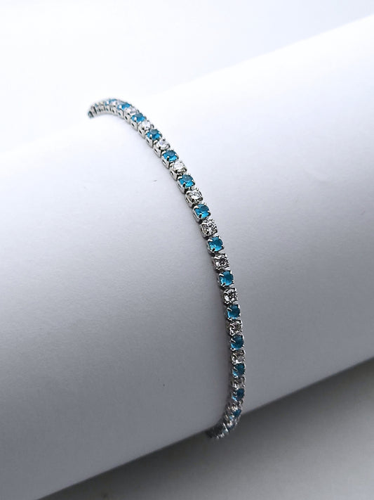 Ice Blue Tennis Bracelet Adjustable