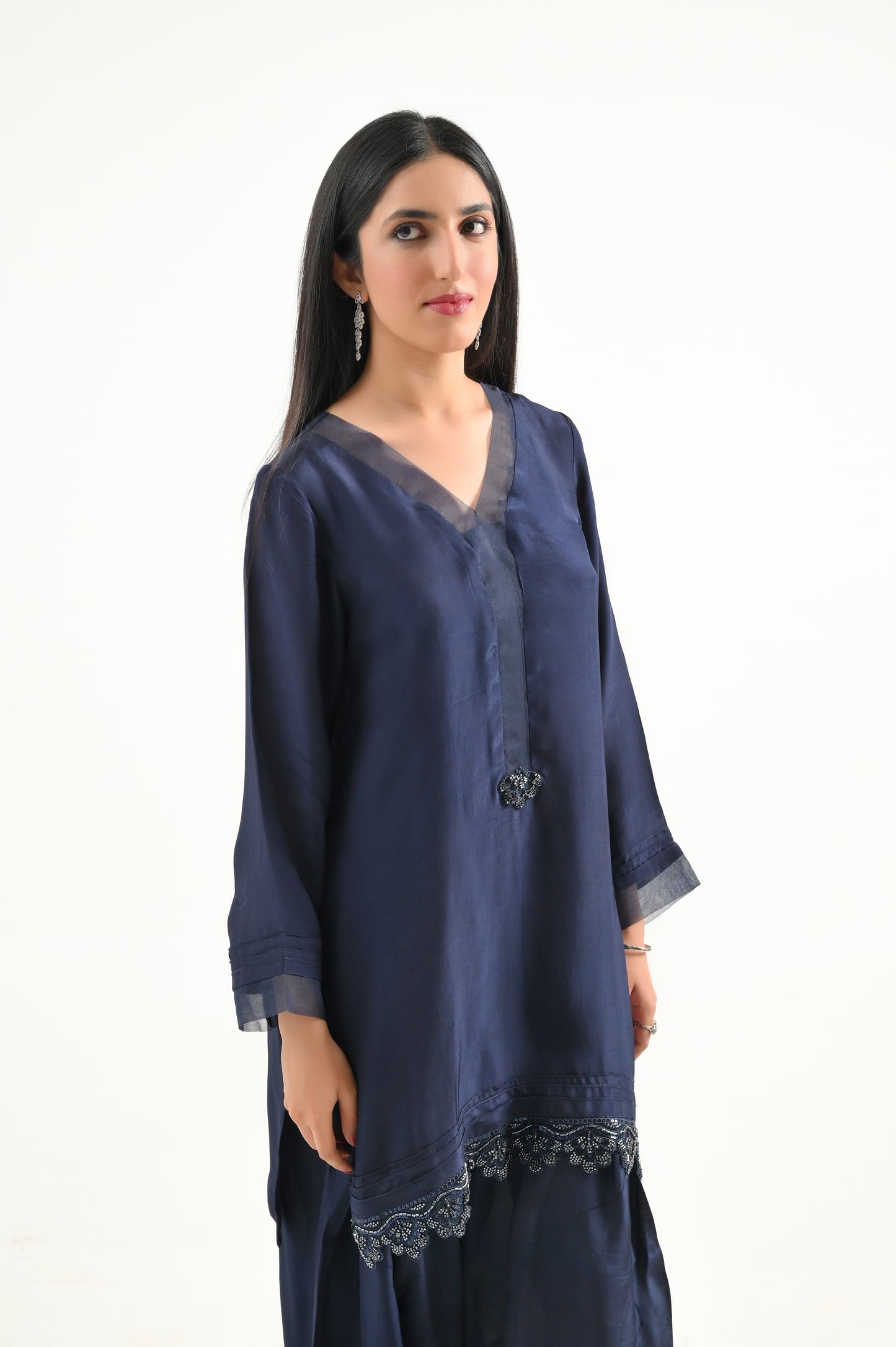Navy Blue Farshi Set 2Pc