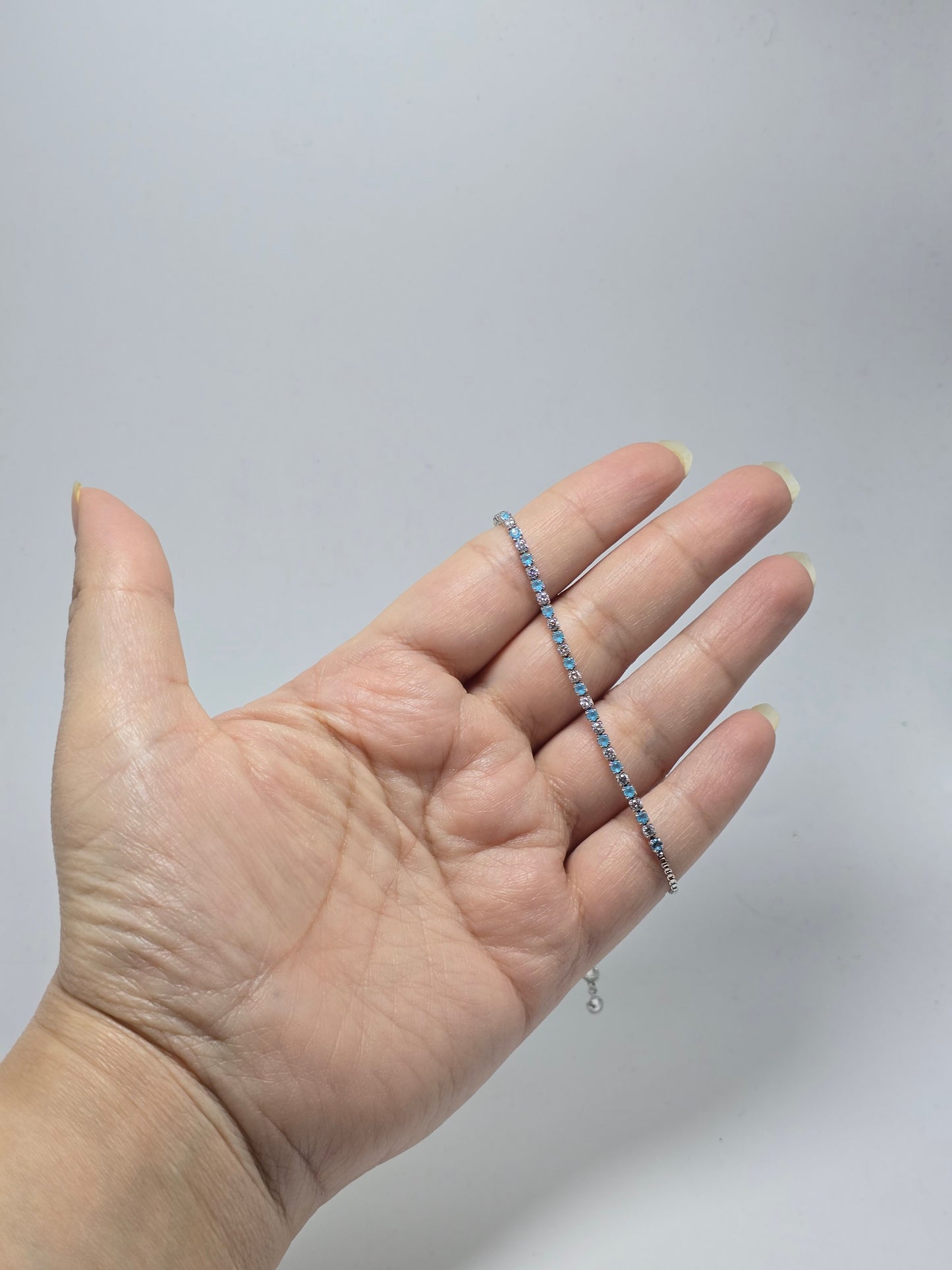 Ice Blue Tennis Bracelet Adjustable