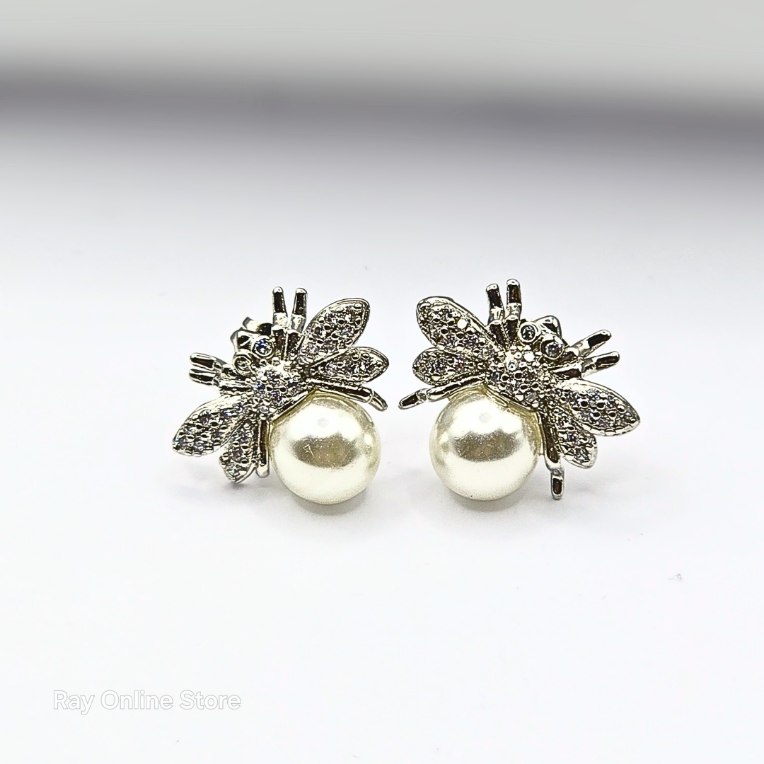 Silver Royal Bee Studs