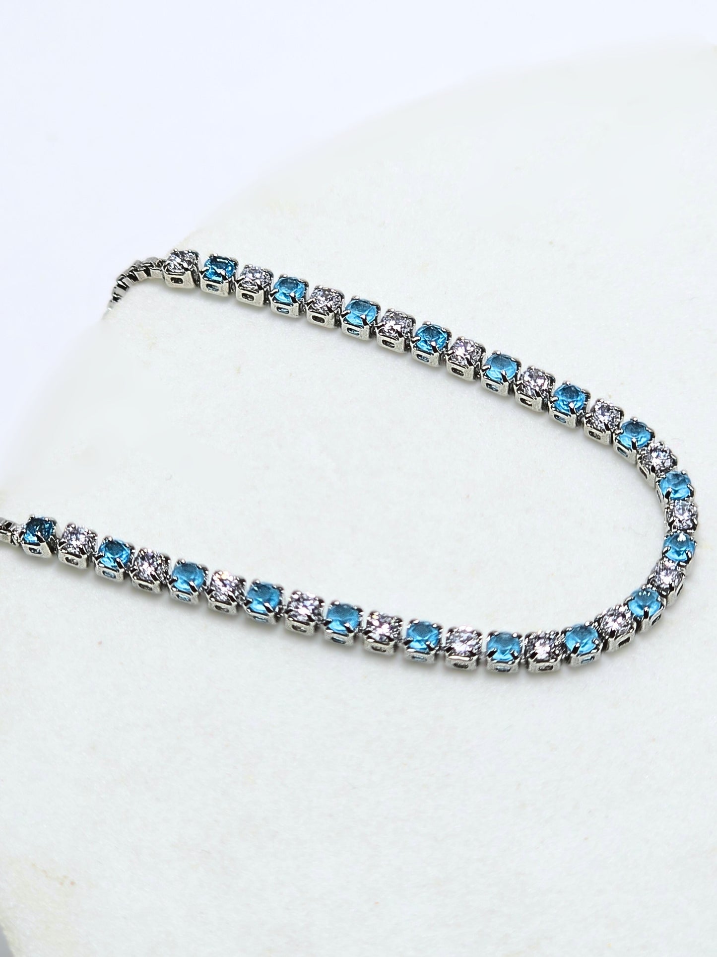 Ice Blue Tennis Bracelet Adjustable