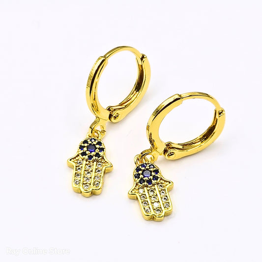 Hamsa Gold Plated Stainless Steel Earrings