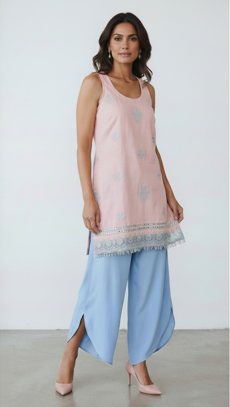 Ice Blue Tulip Pants