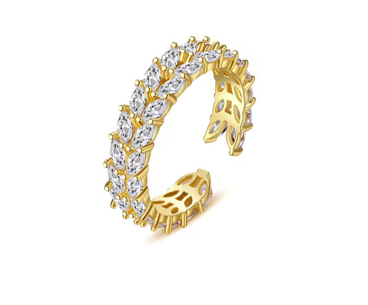 Golden Leaves Ring (Adjustable Size)