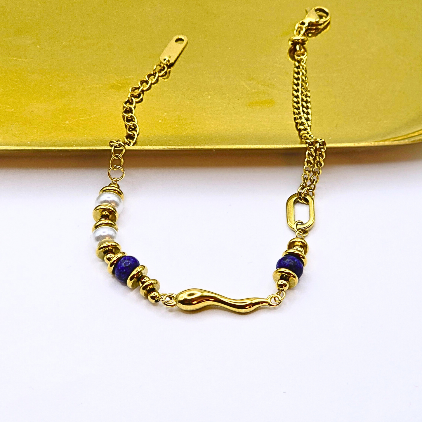 Lapis Lazuli Pearl Bracelet