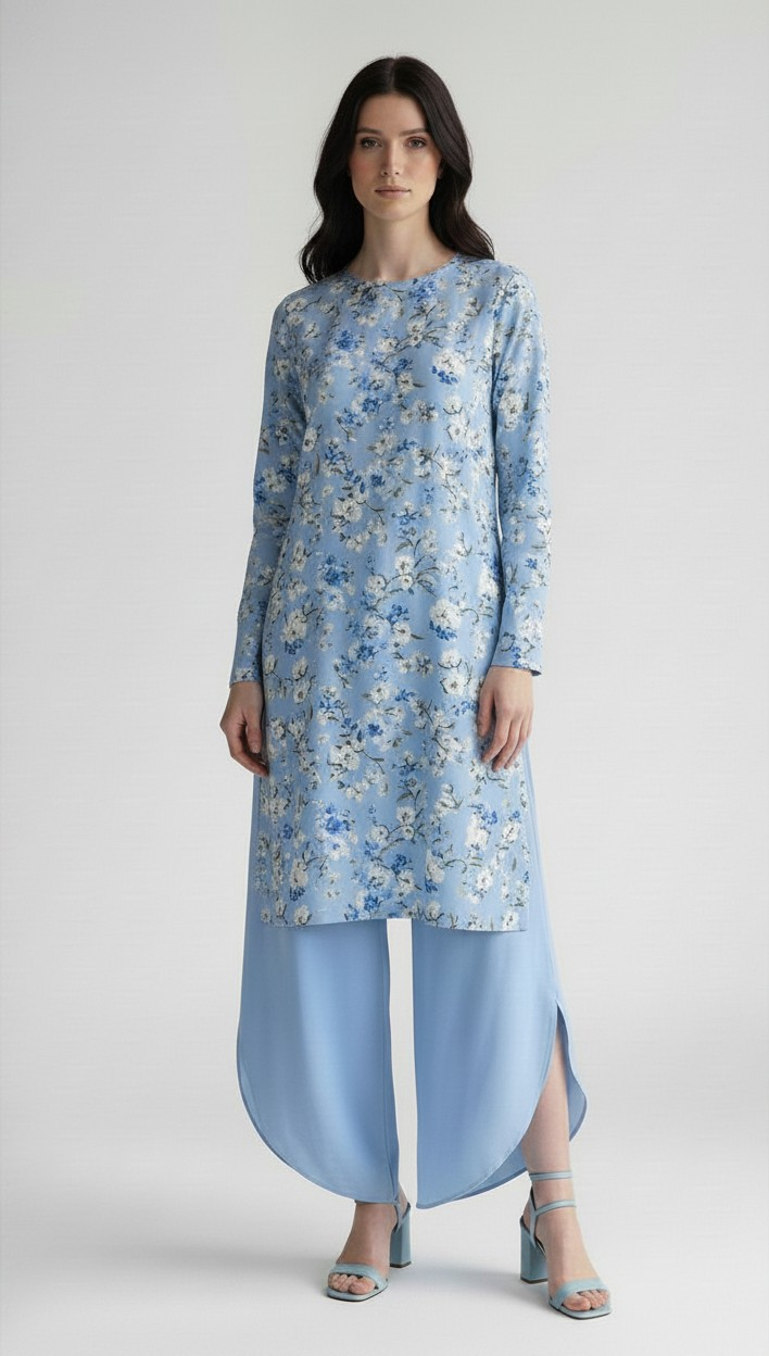 Ice Blue Tulip Pants