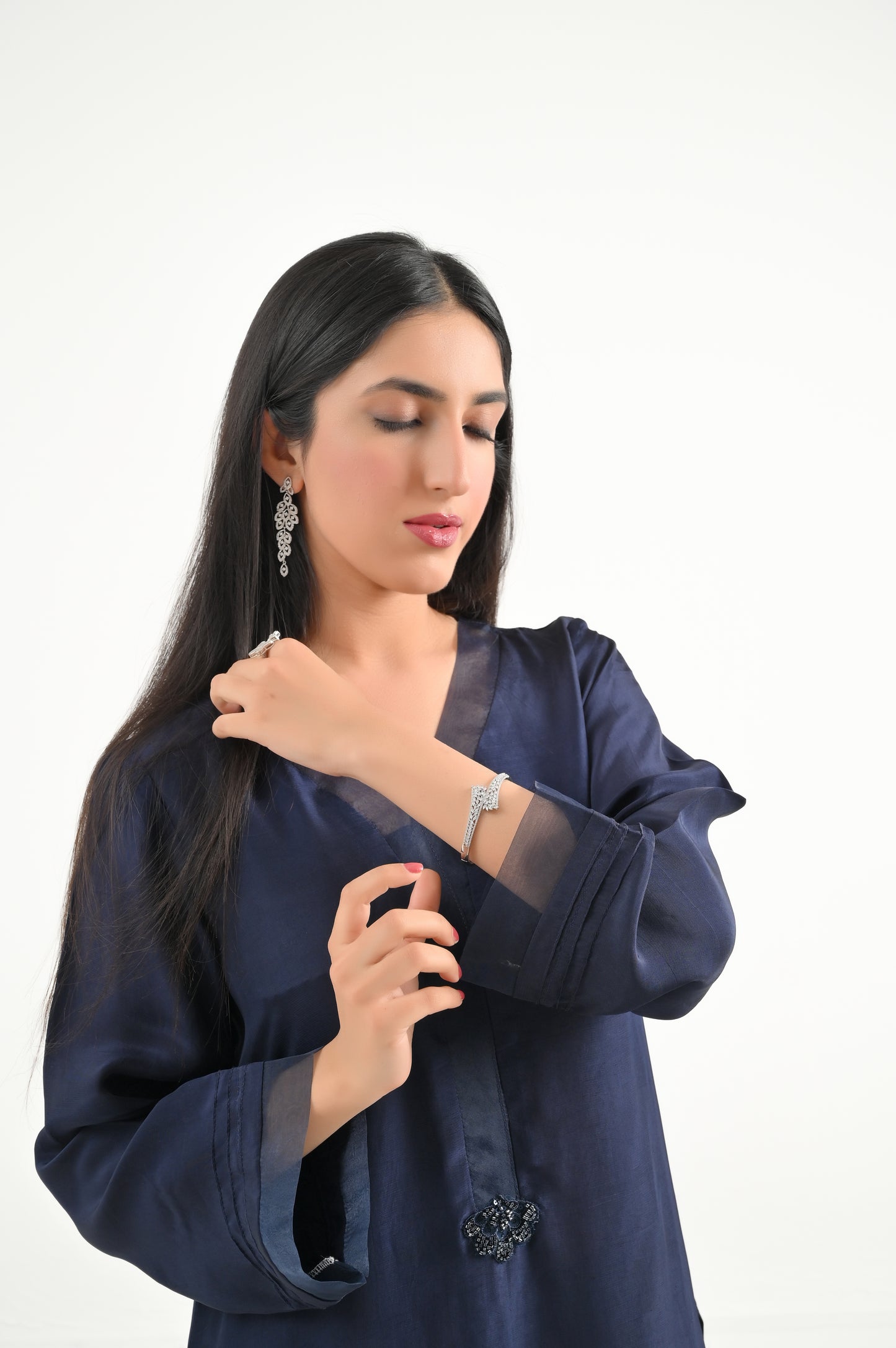 Navy Blue Farshi Set 2Pc