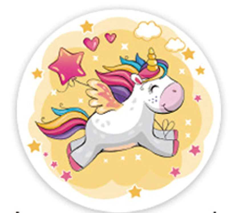 Playful Unicorn Stickers- (Qty 100)