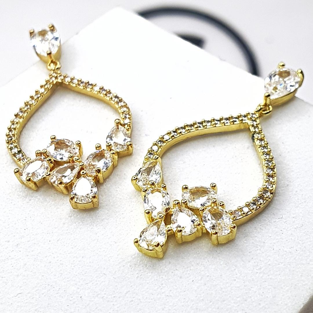 Peach Shaped Zircon Earrings