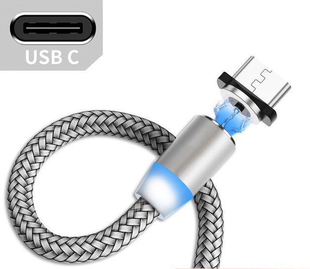 Silver Magnetic Charging Cable with any choice of Pin 1m & 2m