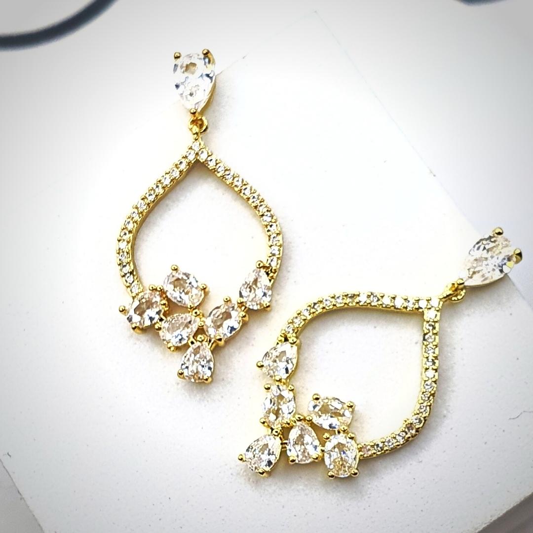 Peach Shaped Zircon Earrings