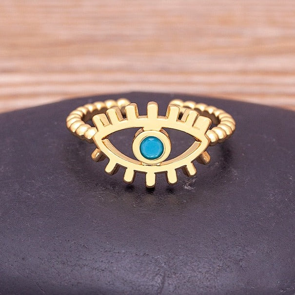 Turkish Eye Boho Ring (Adjustable Size)