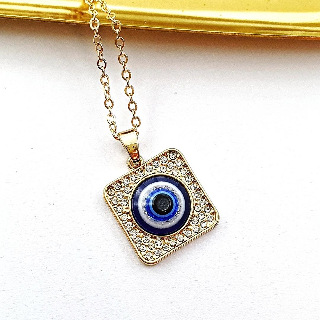 Square Turkish Eye Necklace