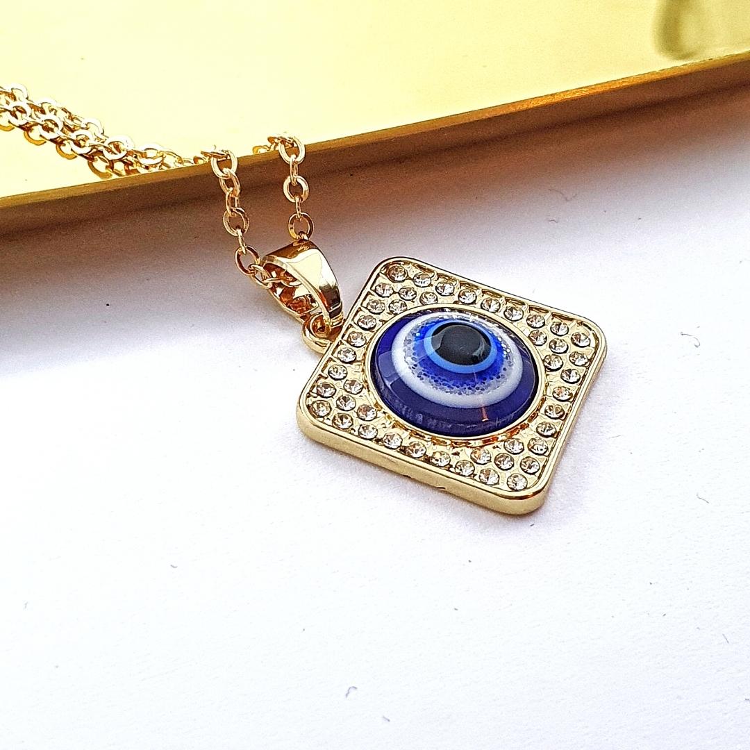 Square Turkish Eye Necklace