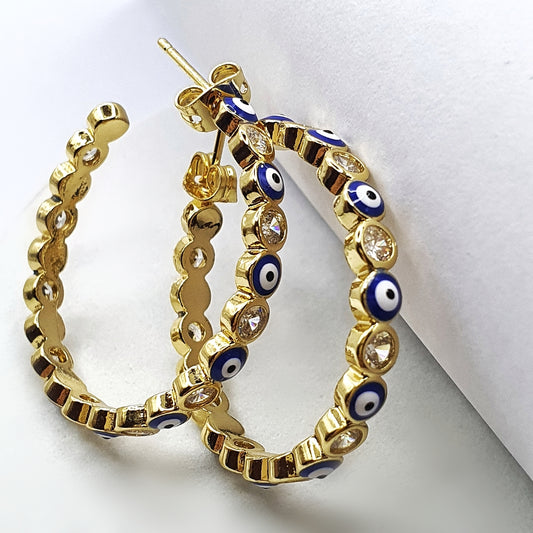 Turkish Eye Zircon Hoops