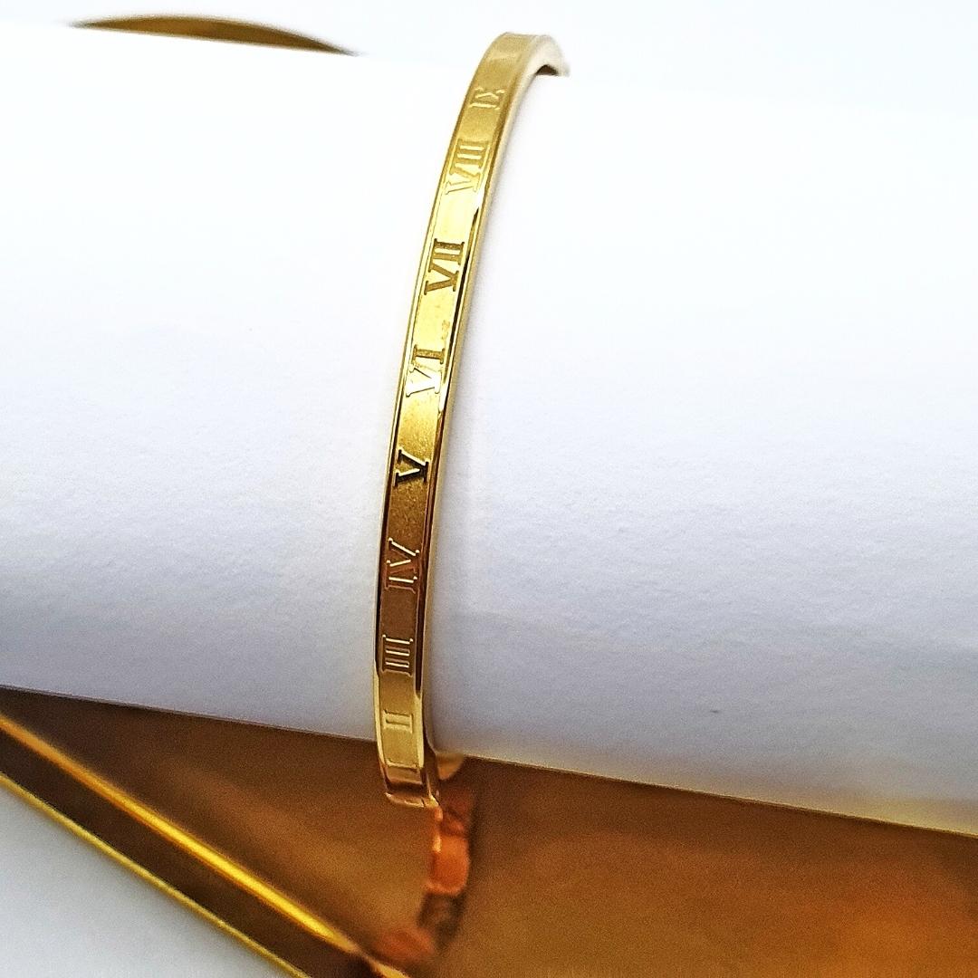 Gold Roman Numeral Bangle