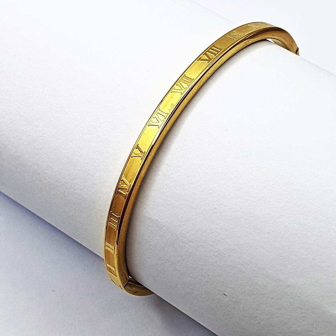 Gold Roman Numeral Bangle