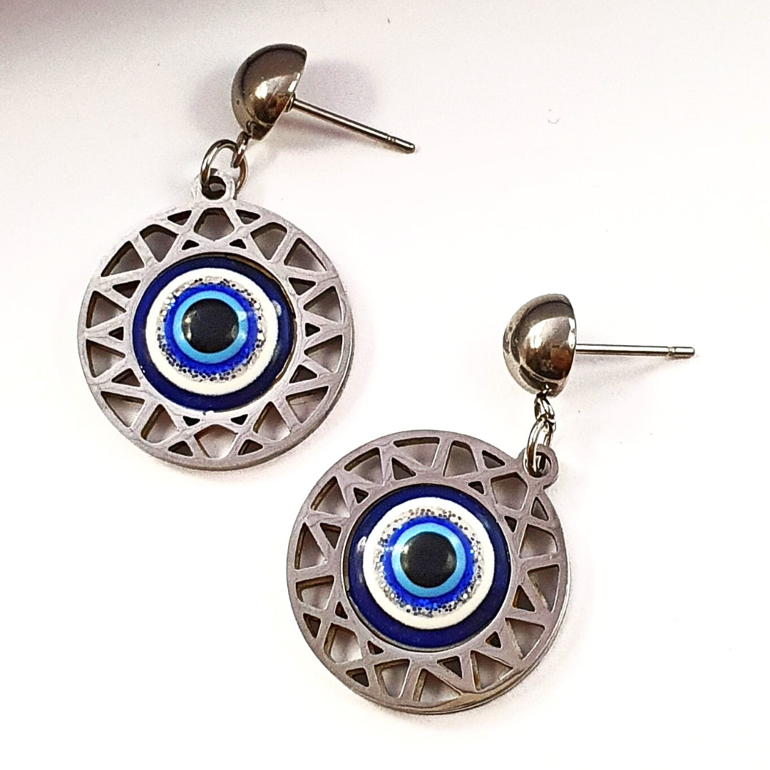 Turkish Intricate Silver Circle Earrings