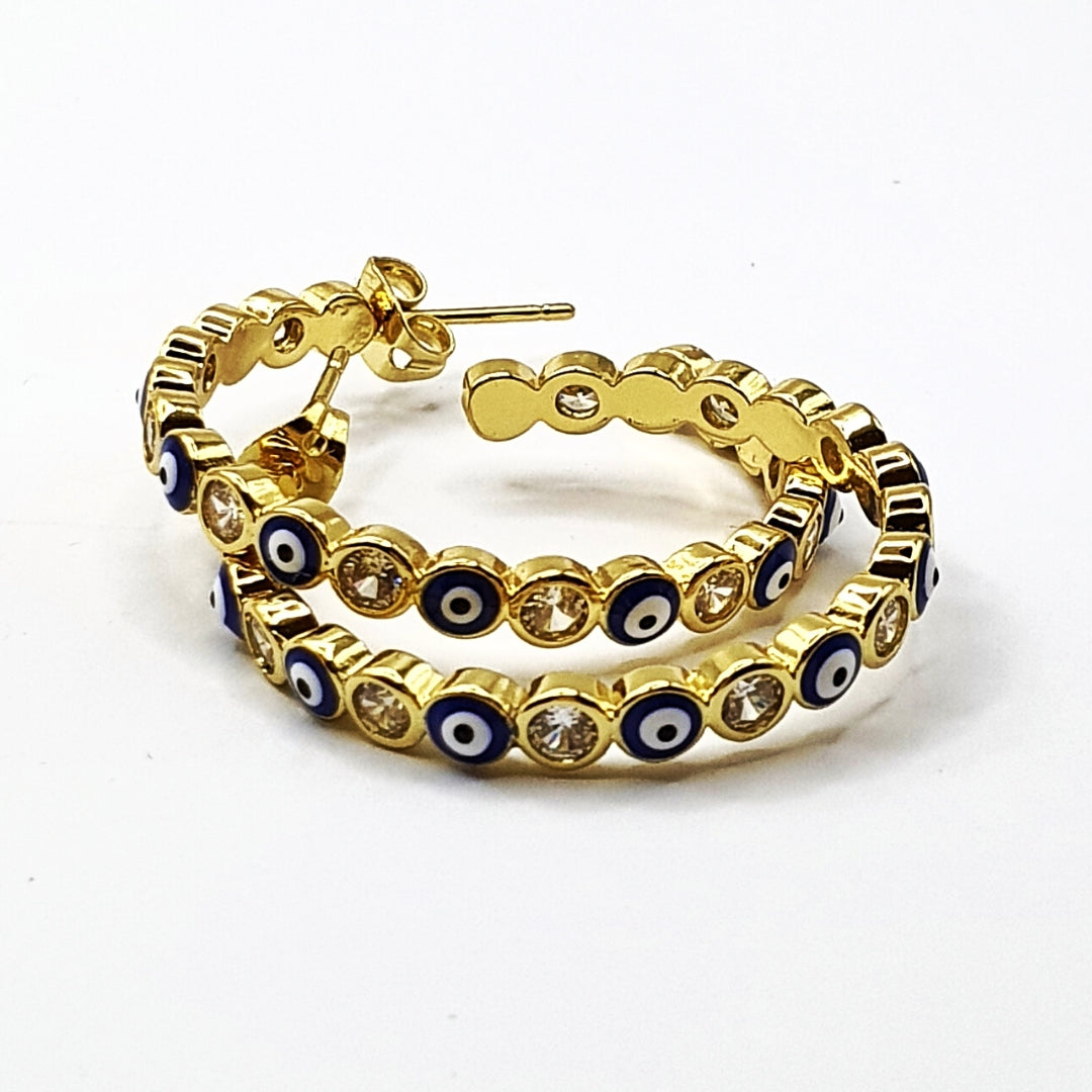 Turkish Eye Zircon Hoops