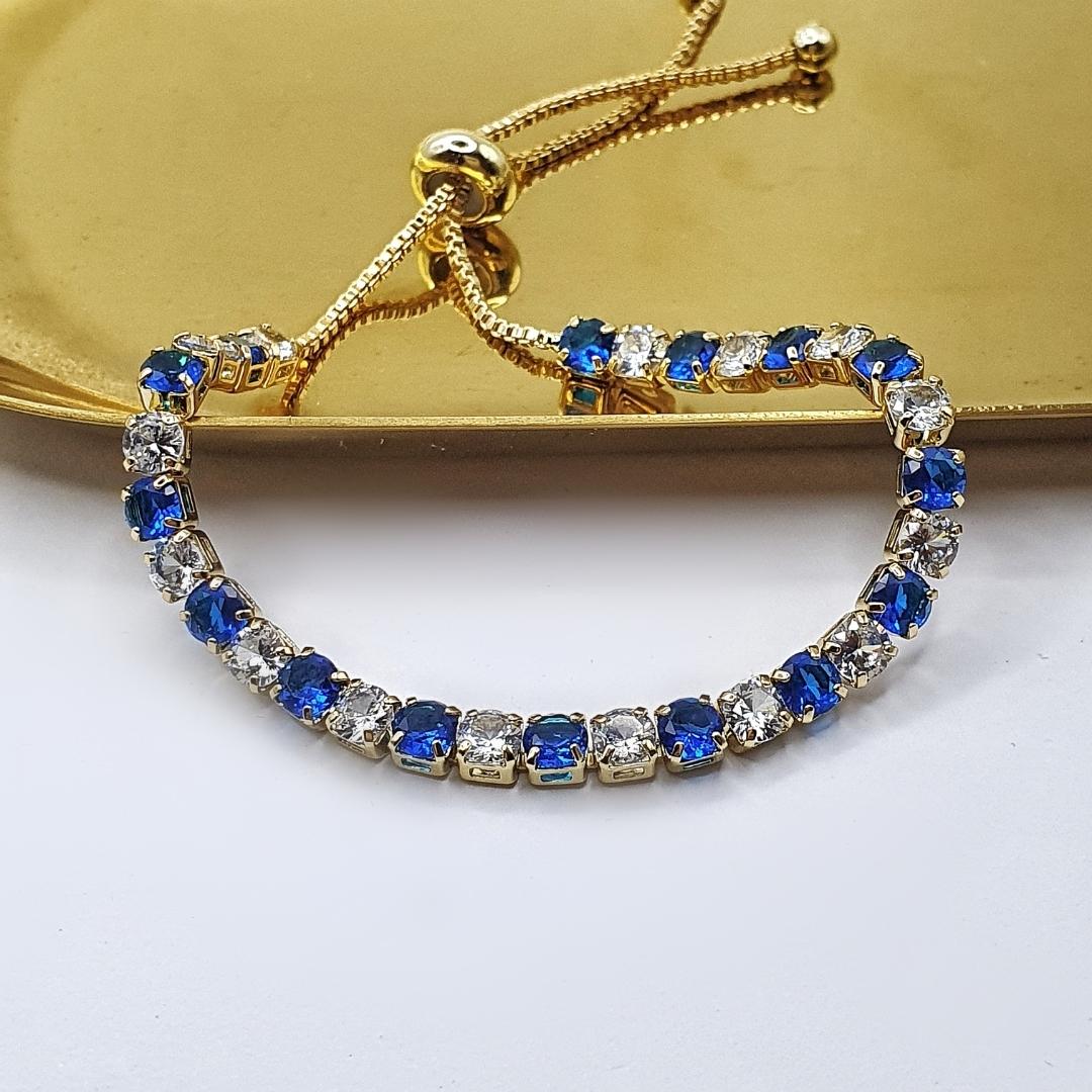 Blue & White Tennis Bracelet