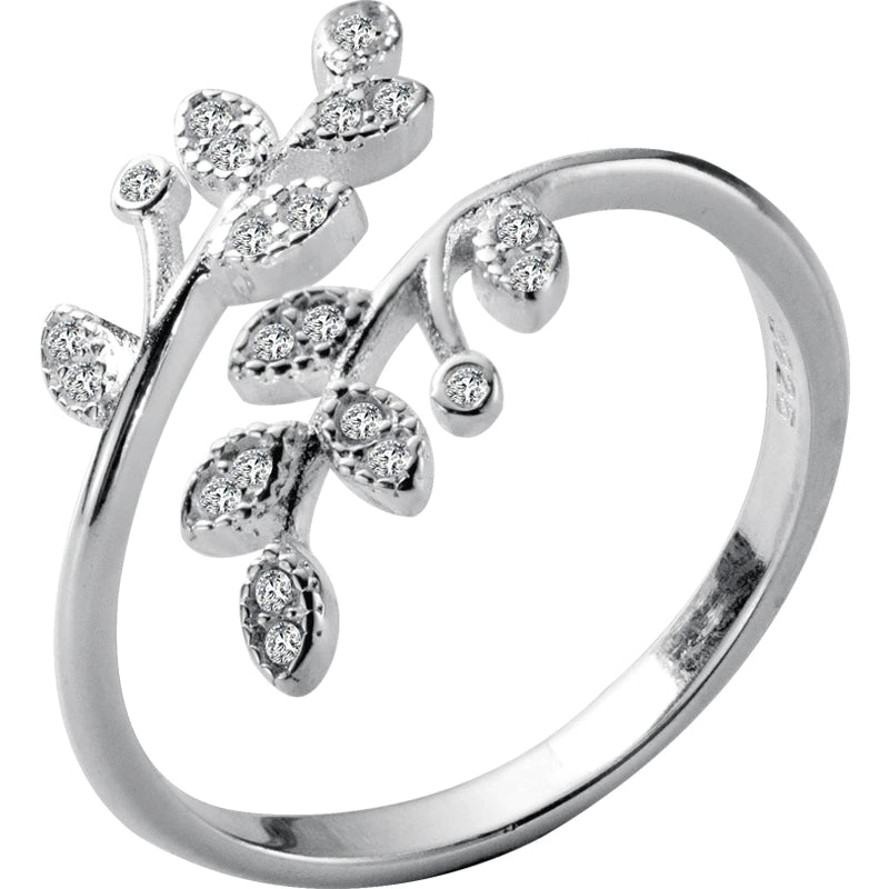 Leaf Adjustable Ring Silver 925