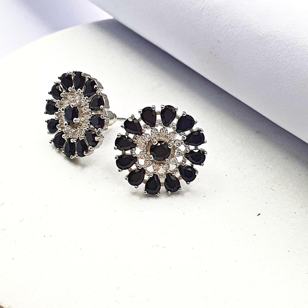 Black Floral Earrings