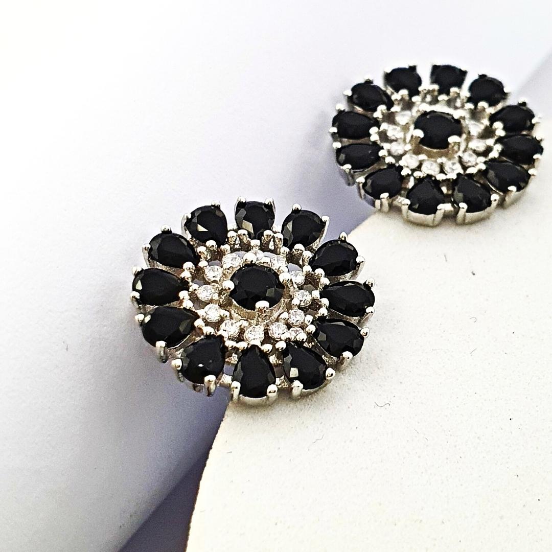 Black Floral Earrings