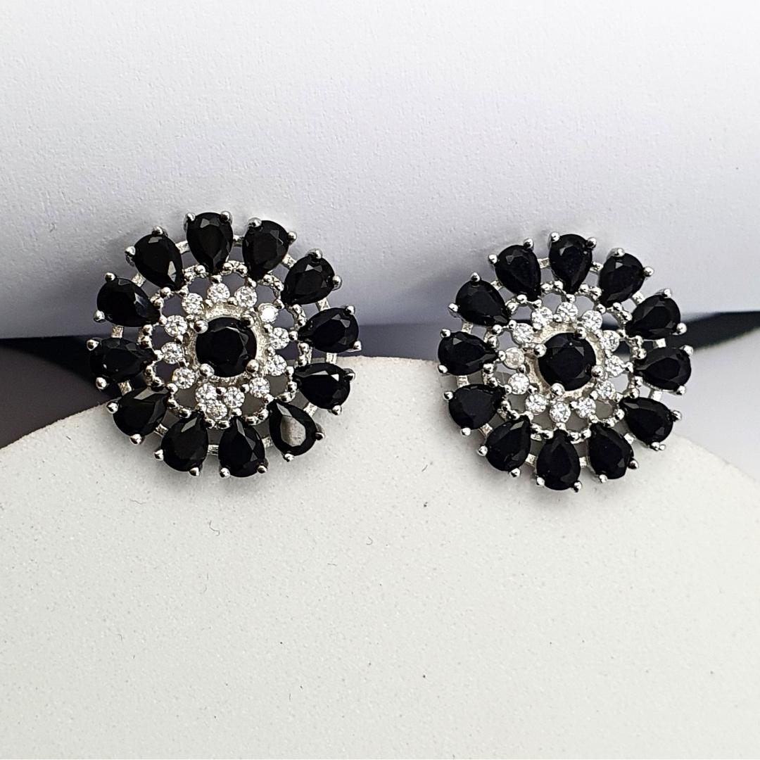 Black Floral Earrings