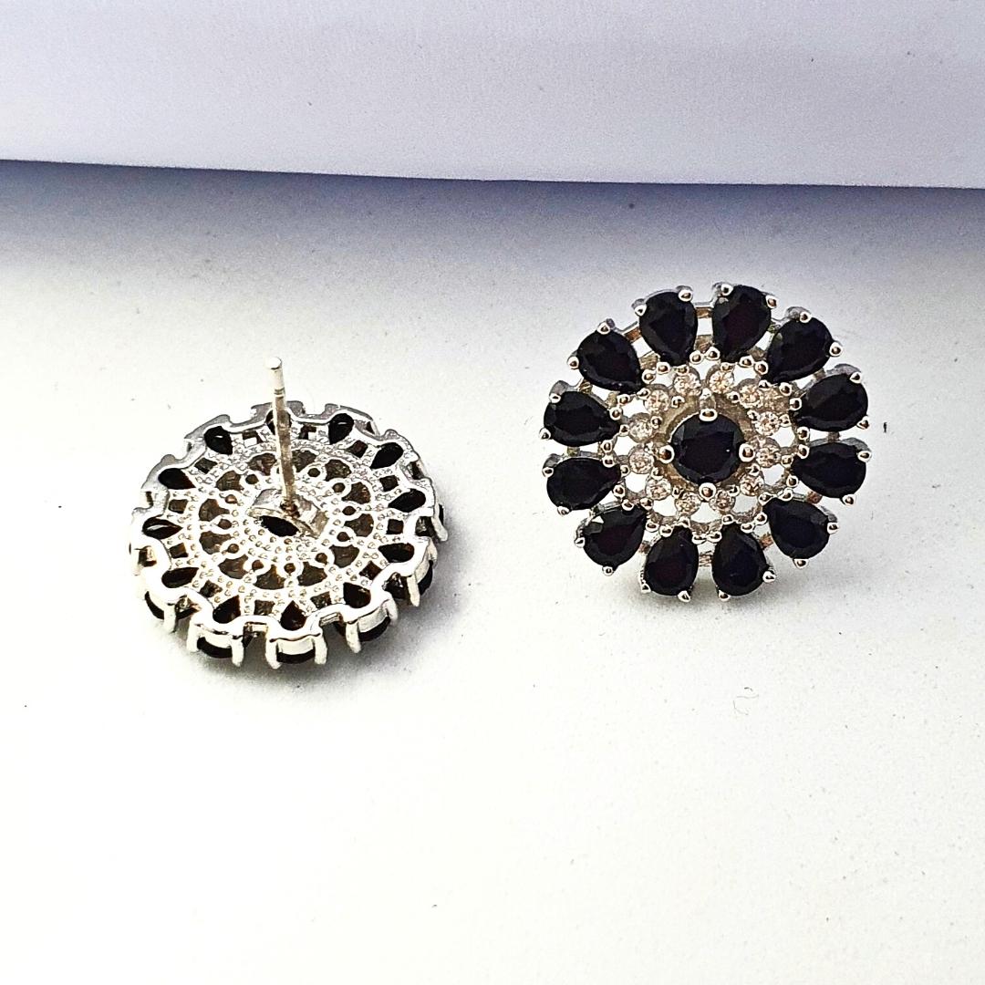 Black Floral Earrings