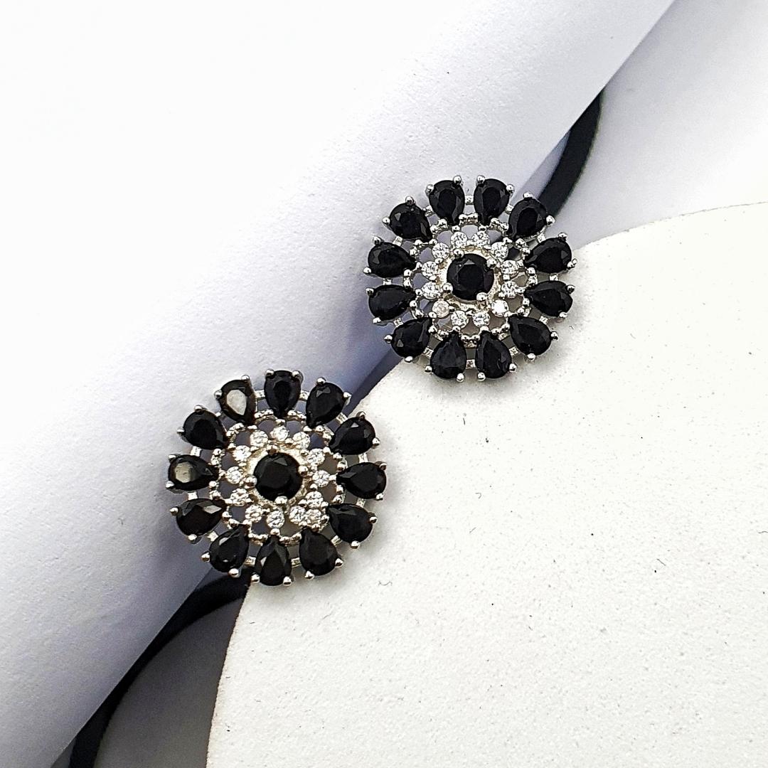 Black Floral Earrings