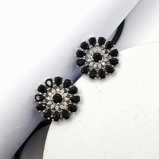 Black Floral Earrings