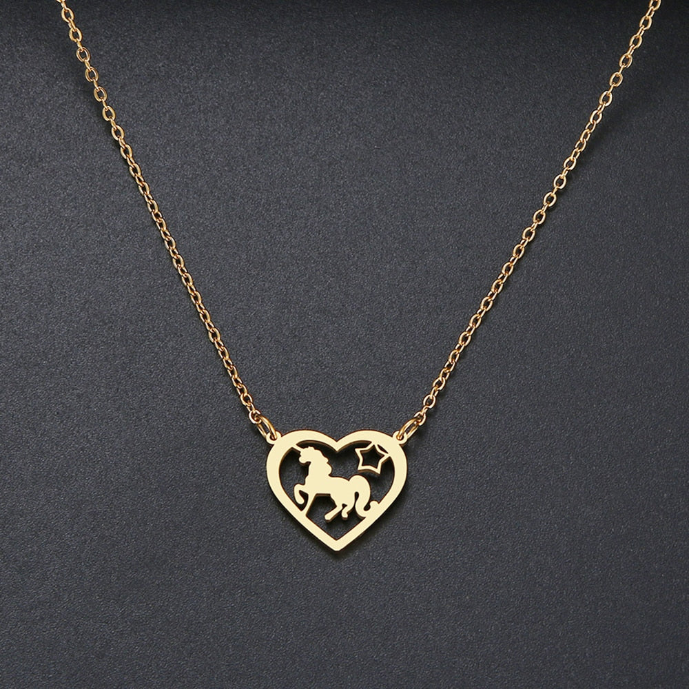 Unicorn Heart Necklace