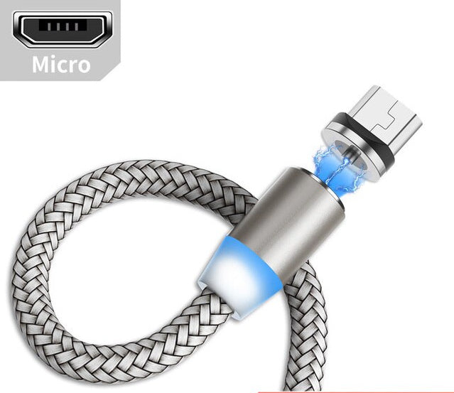 Silver Magnetic Charging Cable with any choice of Pin 1m & 2m