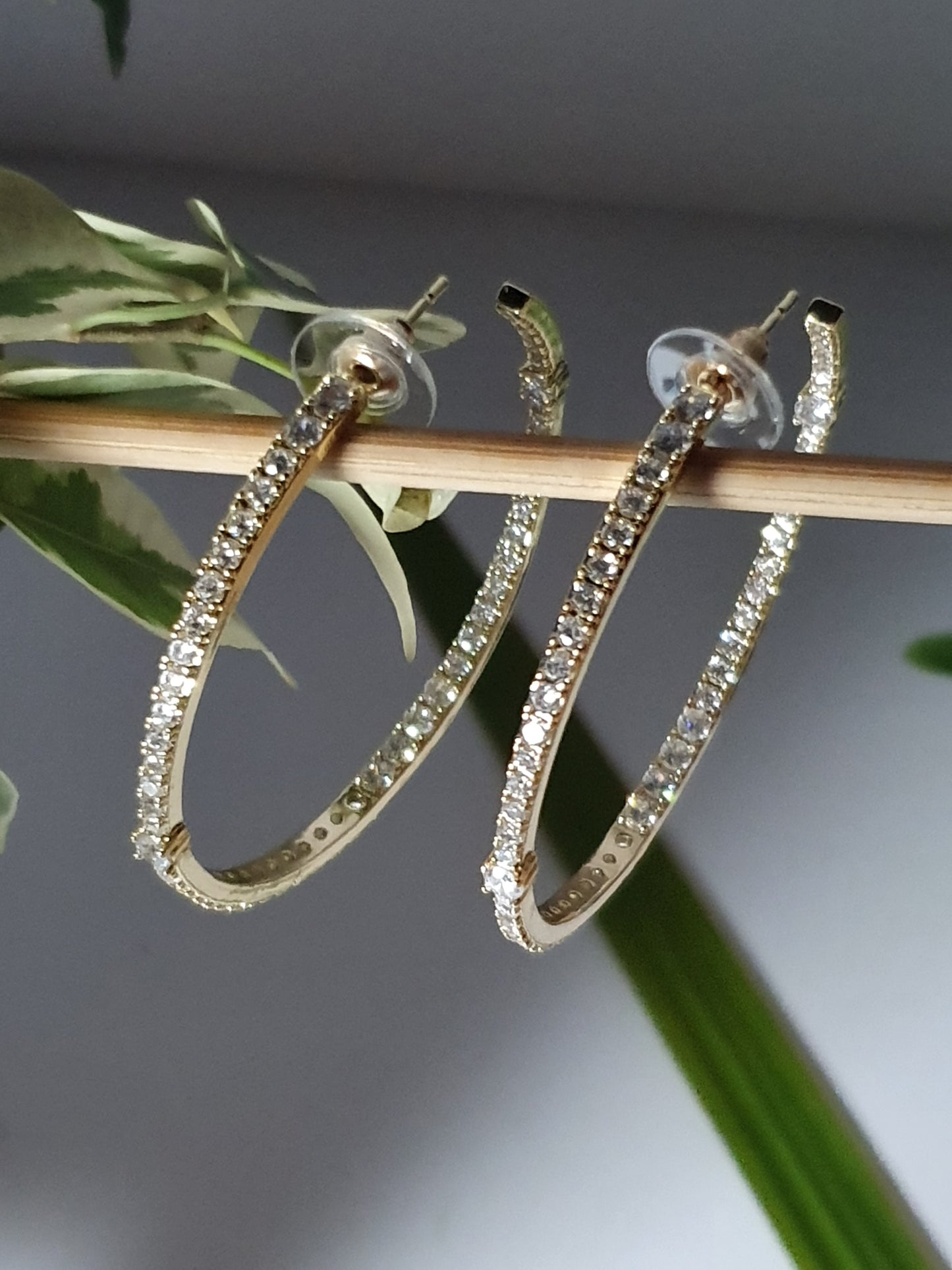 Front and back studded hoops