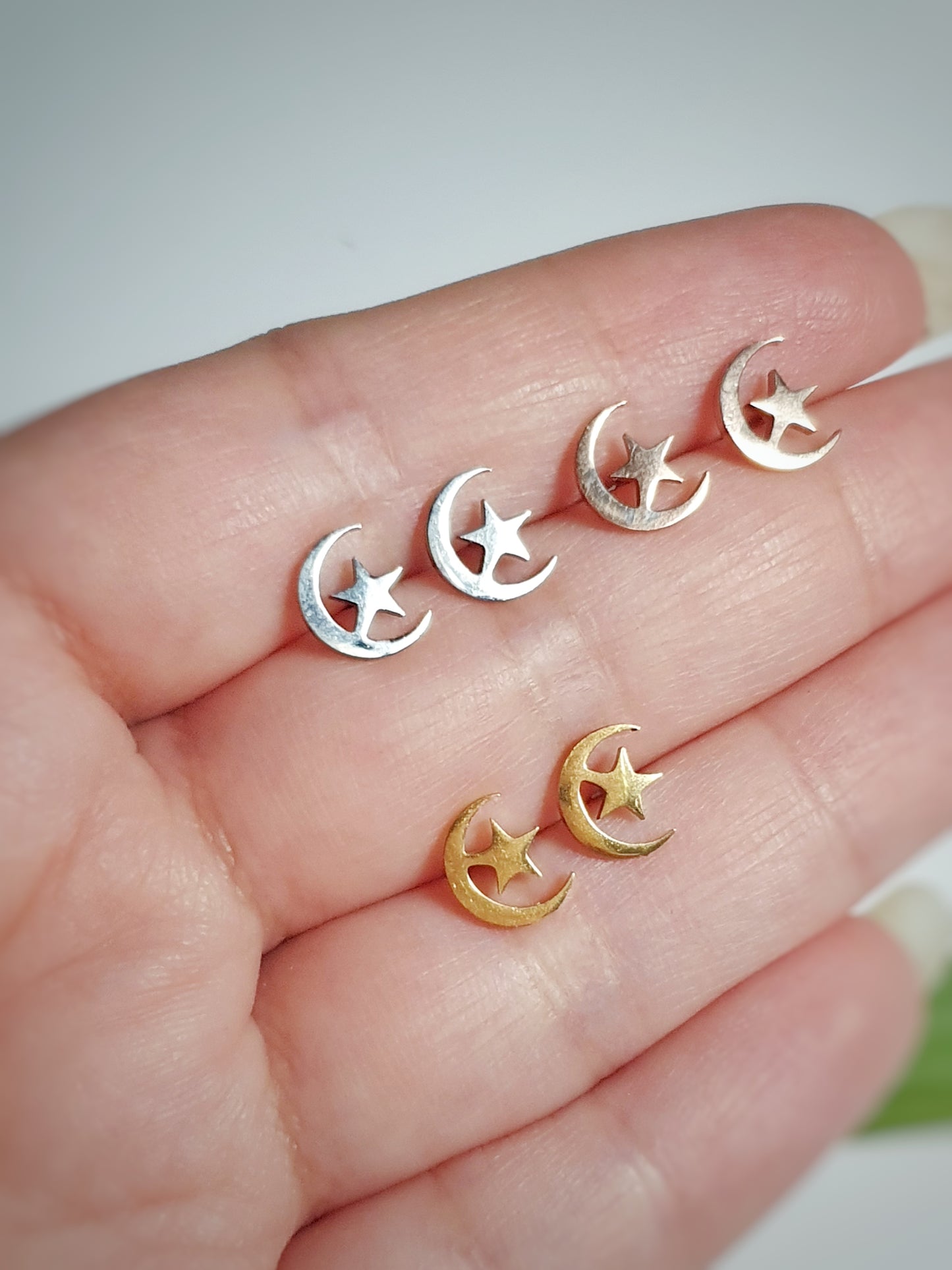 Star and Moon Studs