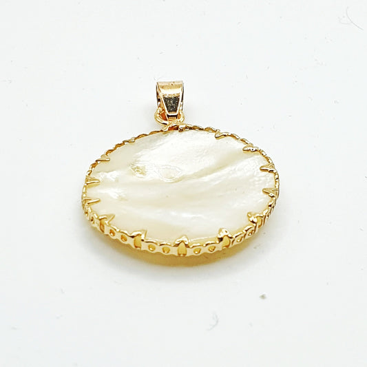 Handcrafted Natural Shell Pendant (Chain Included)