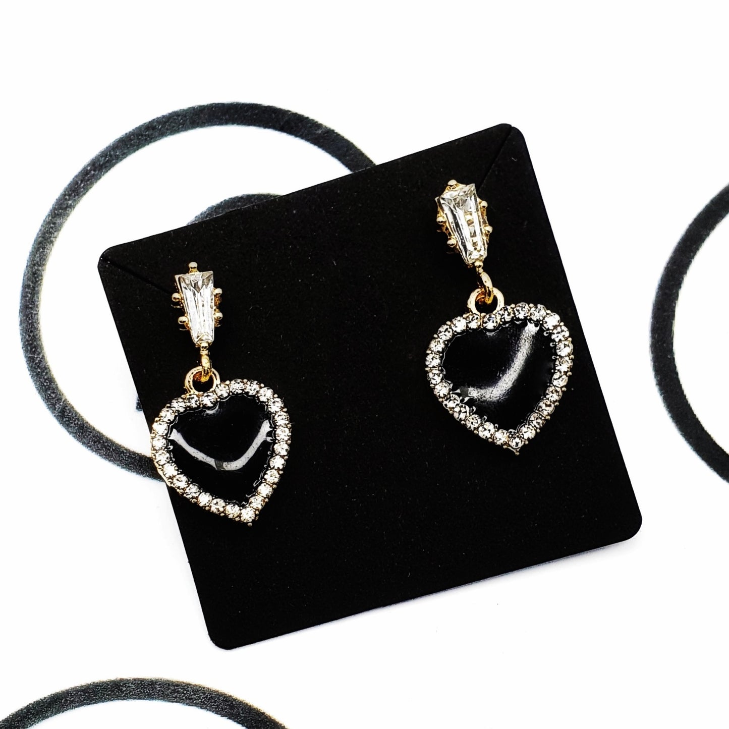 Black Heart Earrings