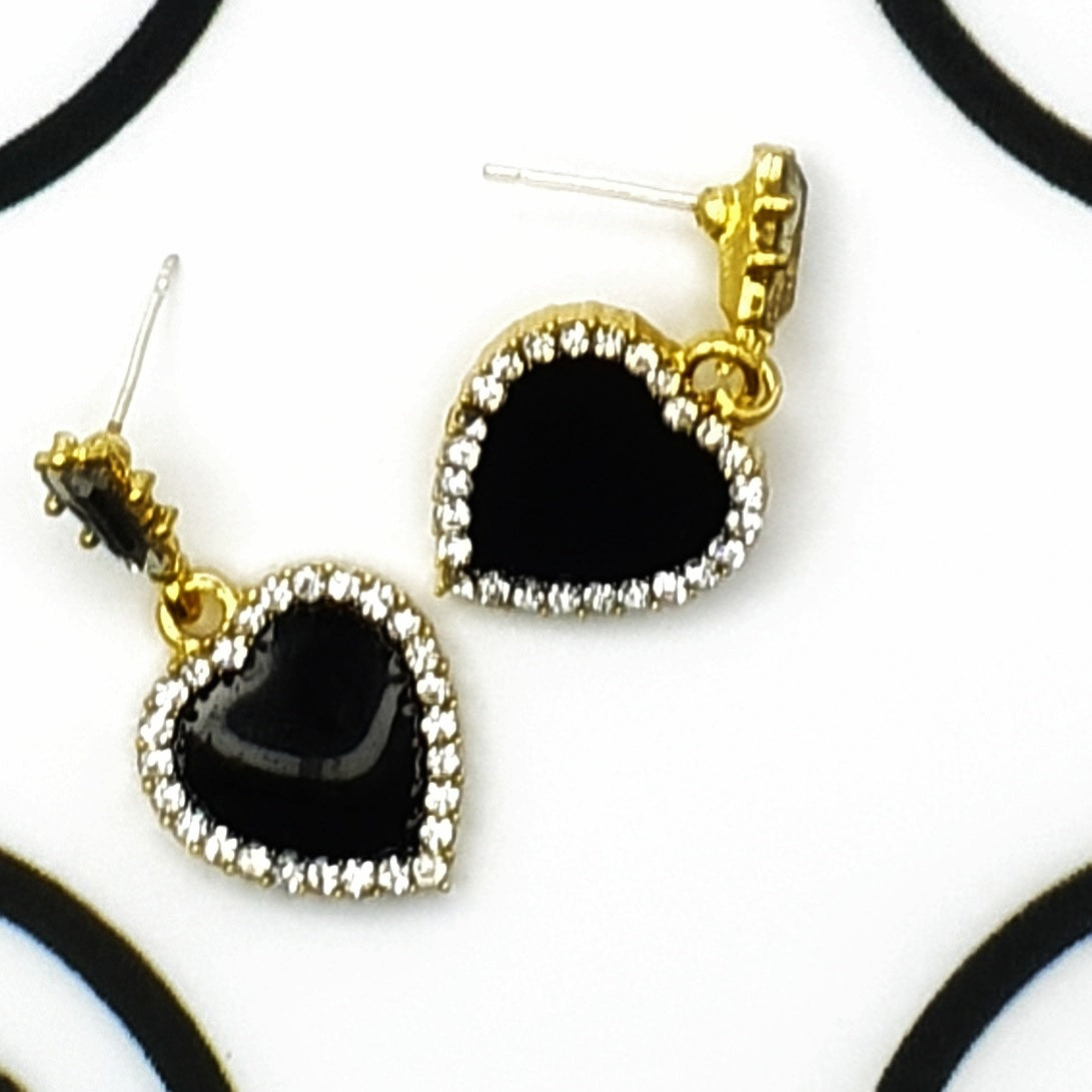 Black Heart Earrings