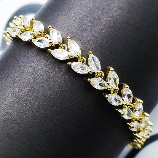 Zircon Leaf Bracelet