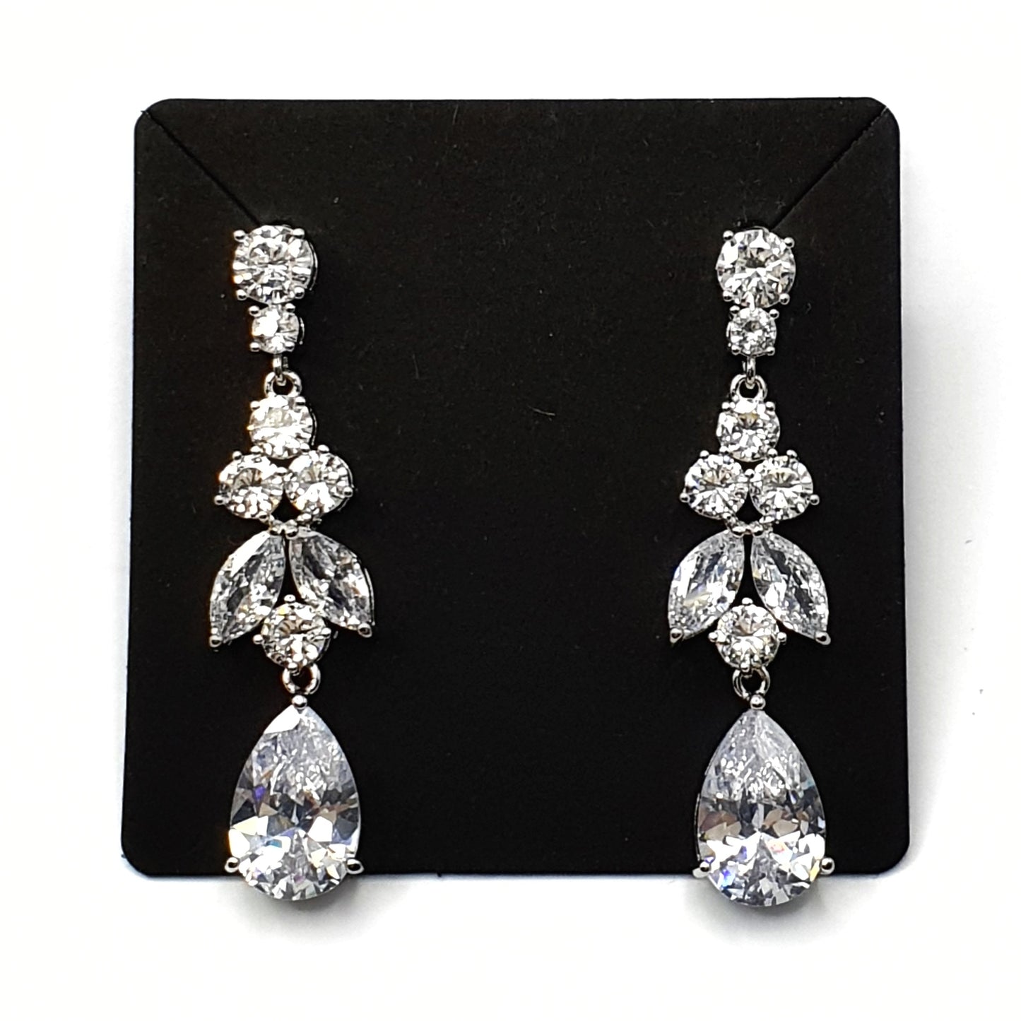 Long Drop Zircon Earrings